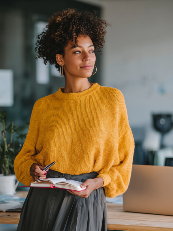 MsKandieKane_black_woman_standing_next_to_desk_on_computer_wi_23b8e50b-c62d-4874-8529-2ef10a119f65_0